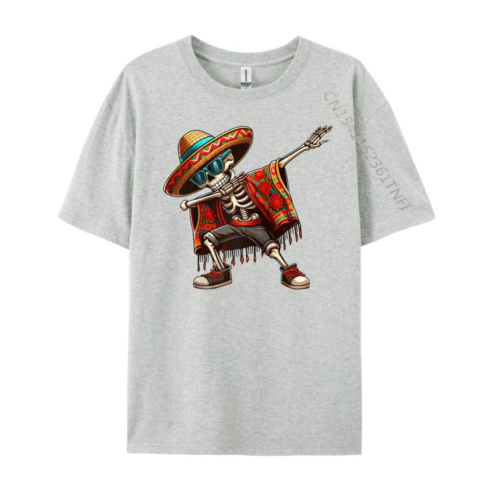 Dabbing Skeleton Sombrero Poncho Cinco De Mayo Mexican Raglan New T Shirt Mens TShirts