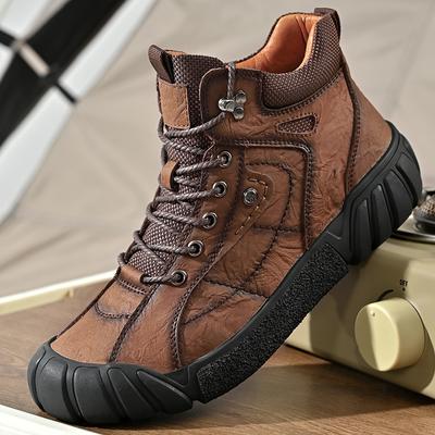 Hot Sale Men's Ankle Boots Genuine Leather Male Basic Boots Versatile Leisure Walk Outdoor Shoes High Top Warm Plush Fur Winter