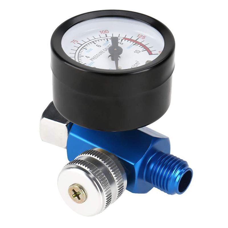 Régulateur de Pression d'Air pour Pistolet à Peinture en Bombe 1/4" Manomètre Accessoire d'Outil Pneumatique