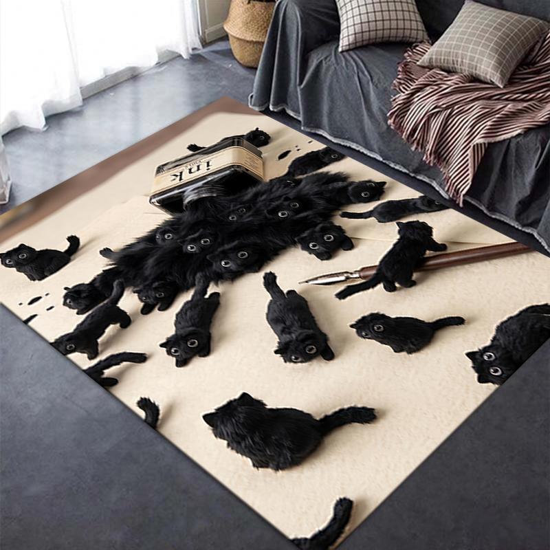 2025 New Plush Cat Carpet Rug for Living Room Bedroom Home Sofa Decoration,Kids Play Non-slip Floor Mat