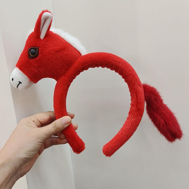 Cartoon Pony Plush Headband: 3D Animal Zoo Gift for Kids & Adults