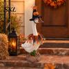 Goose Outfit with Pumpkins 1 Set Halloween Outfit, Lawn Festive Clothes Pumpkin Spider Pointed Costume Elements Hat, Porch for 23 Inch Statue Outdoor