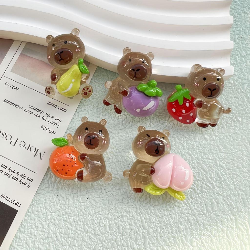 Handmade Cartoon Fruit Resin Hairpin with Luminous Surface