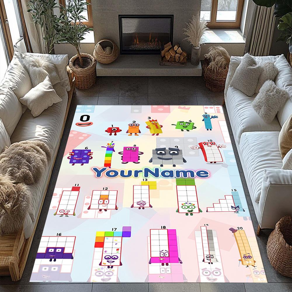 Numberblocks Customize Text Carpet Perfect for Playrooms Bedrooms Balcony Hallway Antislip Carpet Office home decor Perfect Gift for Women/Men