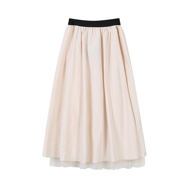 Rap (Set-Bottoms) Mesh Hem Contrast Flare Skirt Aq1Ws269