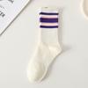 Women's Summer Comfortable Breathable Simple College Style Striped Tube Cotton Socks