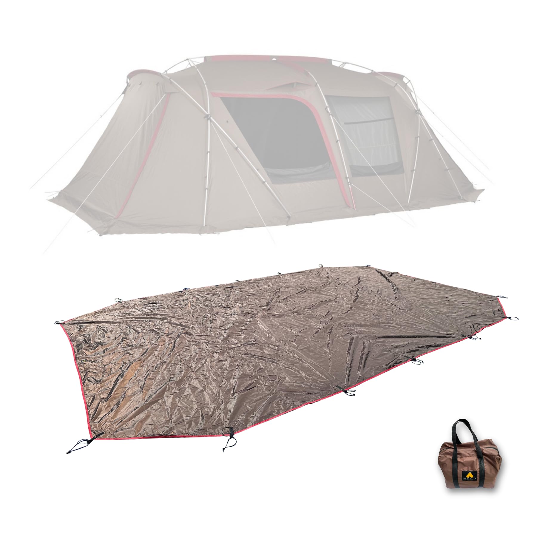 MECH CAMP Ground Tent Waterproof Sheet with and Storage Bag for Outdoor Camping not Peak Full Sheet, Accessory, Footprint, Grommets, (Tent included)