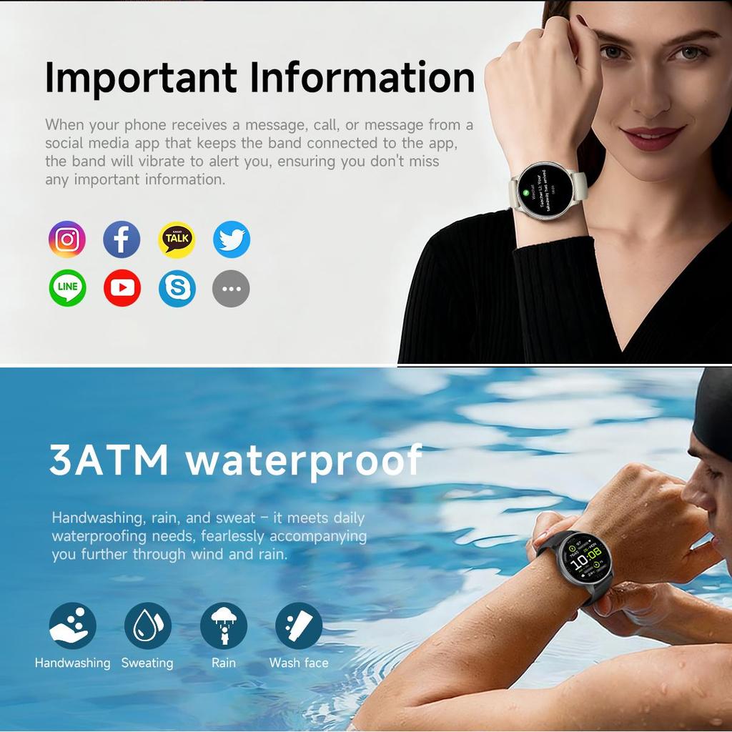 Bluetooth Smartwatch with AMOLED 1.32-inch display, LED flashlight, compass, and outdoor features