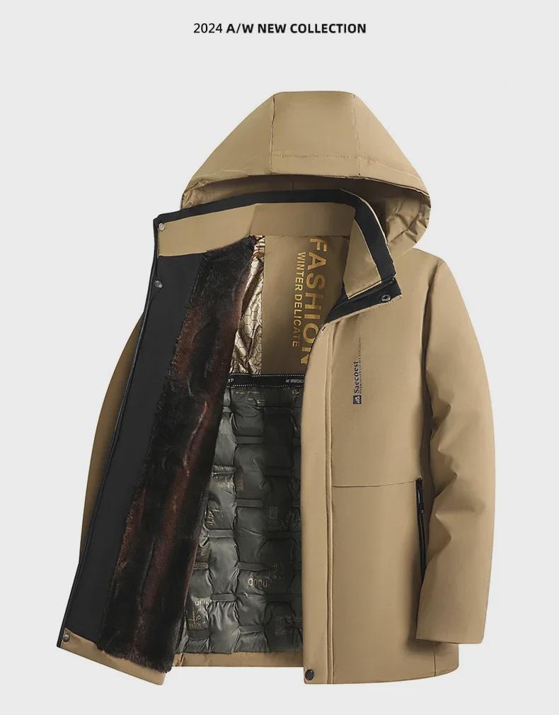 Graphene Cotton Mid-Length Winter Jacket for Men 2024 – Ideal for Middle-Aged & Elderly, Plus Velvet Thick Dad Wear