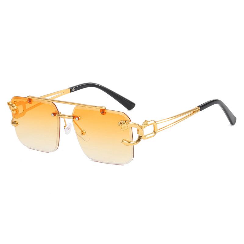 

Жіночі окуляри для водіння, що подорожують, чоловічі, сонцезахисні, ультрафіолетові, модні, індивідуальні, ретро, ​​хіп-хоп, сонцезахисні окуляри без оправи з леопардом