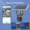 4K 8MP Dual Lens Solar Outdoor WiFi Surveillance Cameras PIR Human Detection Security Protection PTZ CCTV Camera