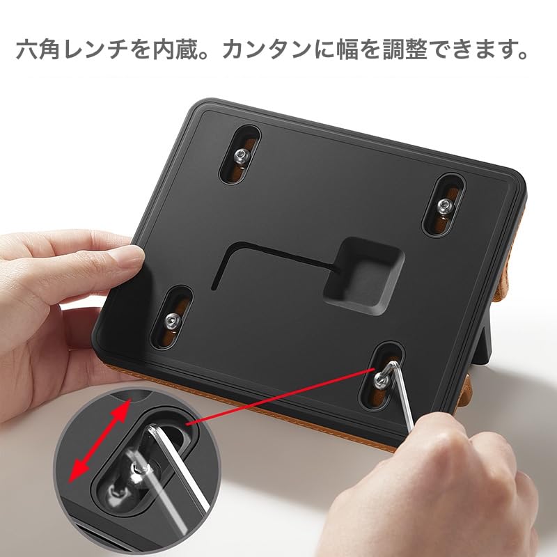 GemRich Vertical Laptop PC Stand with Tablet Storage for MacBook and Stylish Leather 2 Brown Stand, iPad, Pro, Air, Finish, Slots,