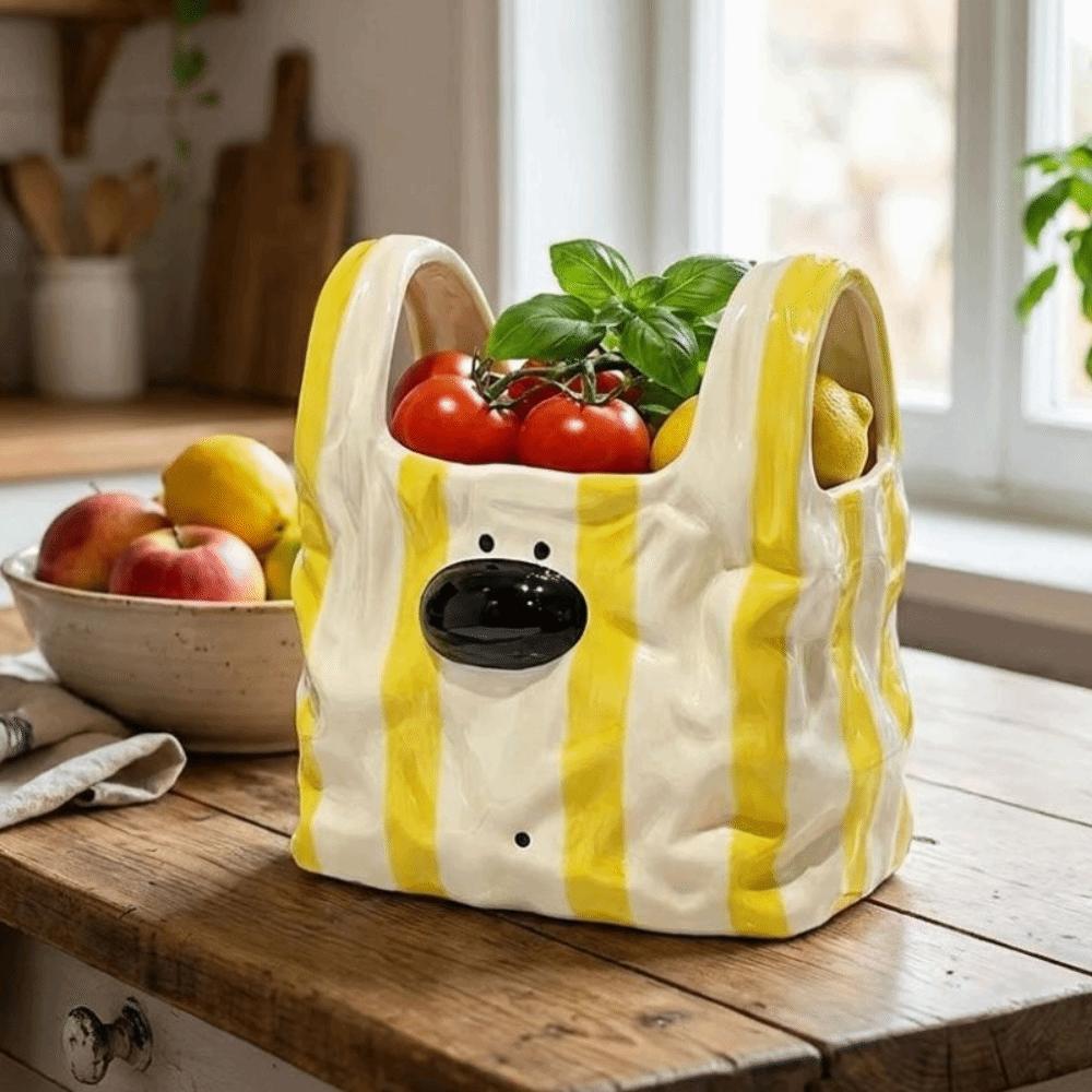Estuche de Cerámica Estilo Bolso Portadocumentos de Escritorio con Forma de Cachorro Organizador de Escritorio