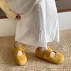 Really Soft Leather~ Spring and Autumn Ugly and Cute Soft-soled Mary Jane Shoes Retro Velcro Velcro Doudou Shoes