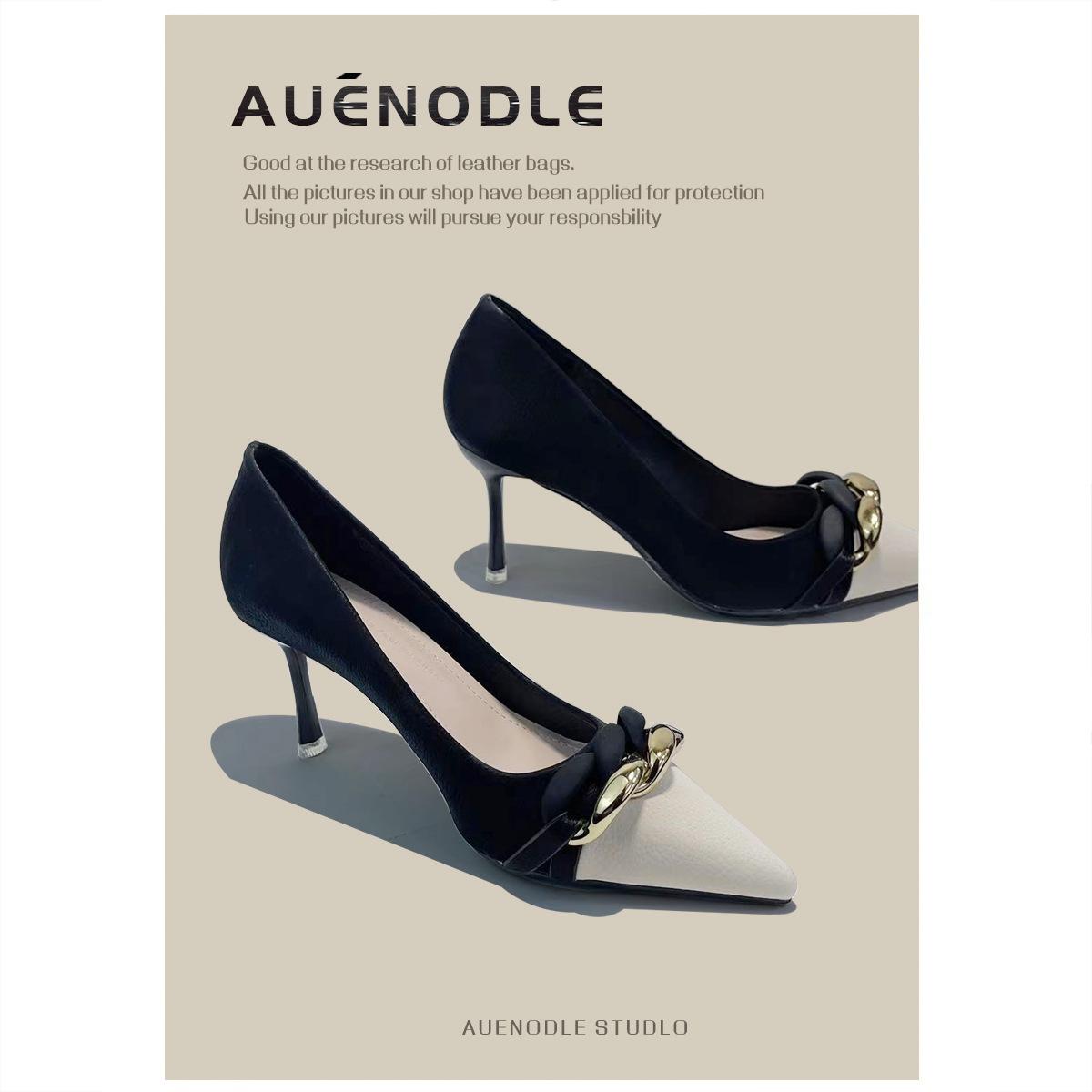 

Классические туфли на высоком каблуке, нишевый темперамент, светская львица, женские, весна и лето, для работы, универсальные, с острым носком, шпилька 34