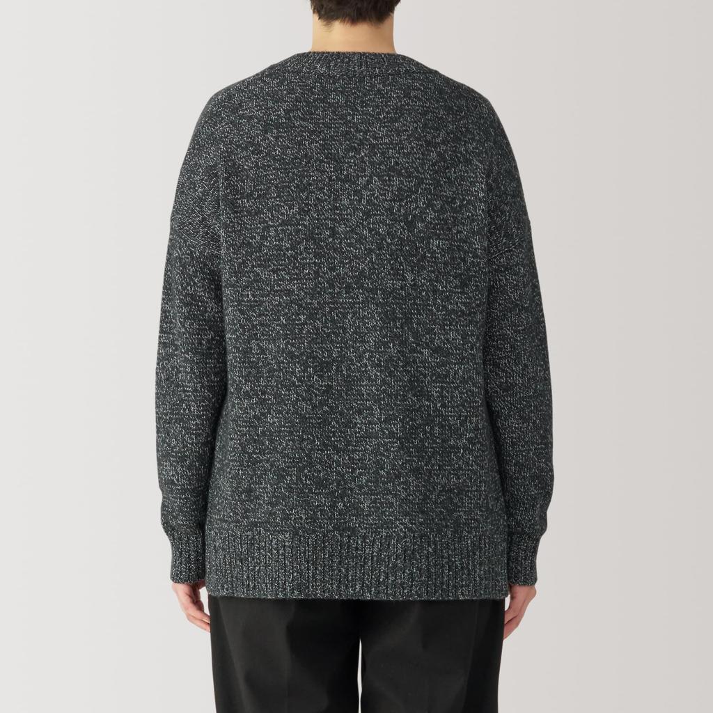 MUJI Women's Yak Blend V-Neck Sweater, BA1P9A4A, Charcoal Gray, Size M