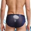Men Briefs Jacquard Stretchy Male Ice Silk See Through Panties for Home