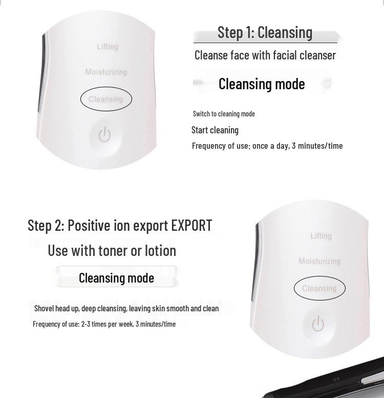 Rechargeable Ultrasonic Blackhead Remover & Facial Skin Scraper