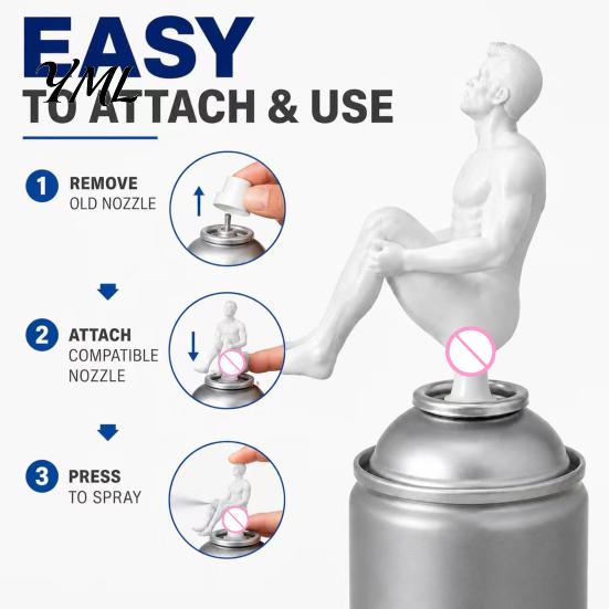 Reusable Spray Head 1/2Pcs Human Body Can Nozzle, 3D Printed Men Decorative PLA Nozzle Tip for Bottle, Squirter Attachment