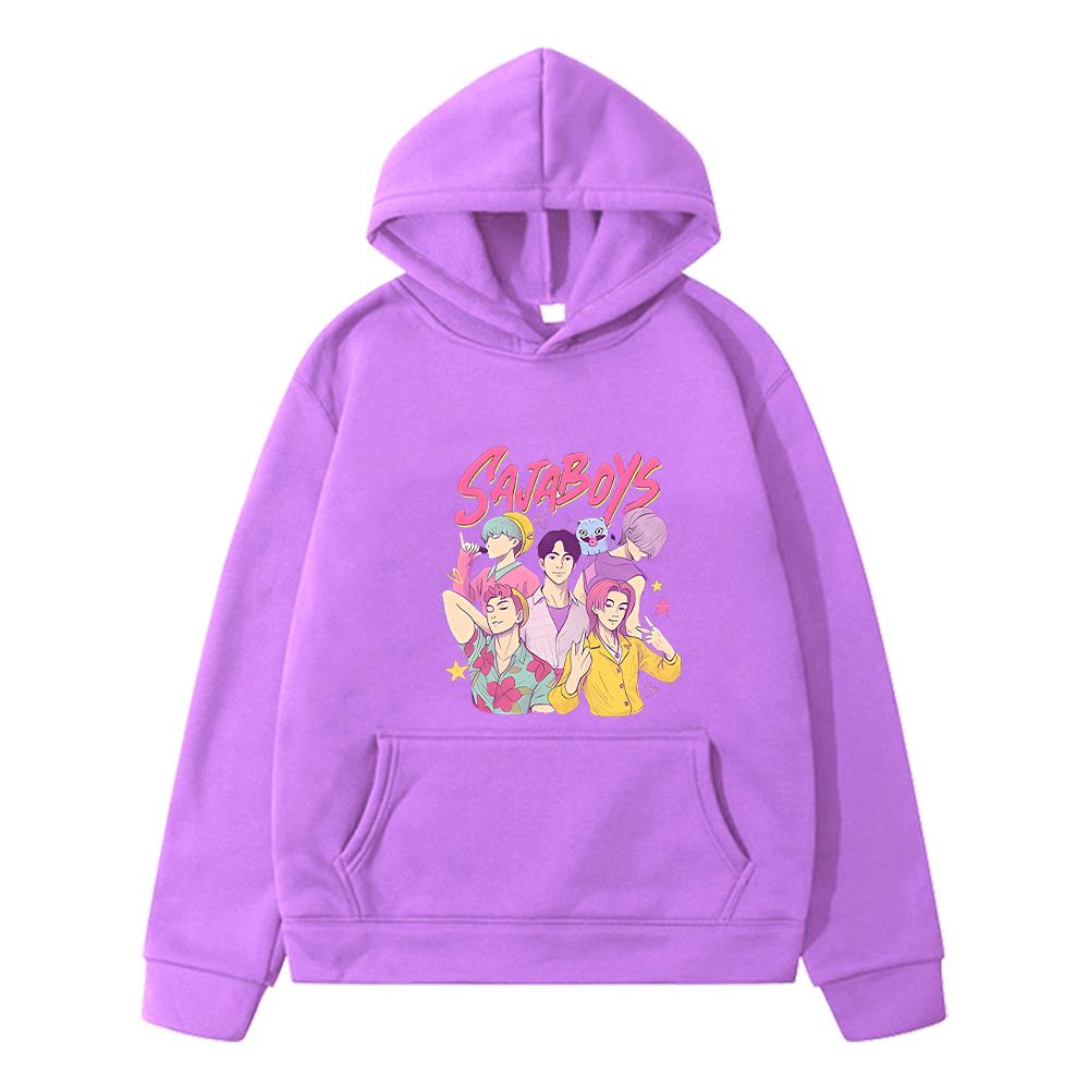 kpop demon hunters print anime hoodie Cartoon Jacket Autumn pullover y2k Saja Boys kids hoodies Fleece sweatshirt girls clothes