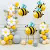 8pcs Cute Bee Balloon Arch Kits Sweet Bee Balloons and Daisy Flower Balloons for Spring Animal Themes Birthdays Outdoor Wedding Party Decorations