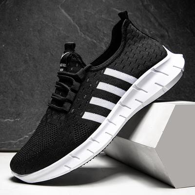 Shoes Men'S Flying Weaving Breathable Sneakers Men'S Fashion Outdoor Running Shoes Low Top Mesh Men'S Shoes