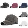 Classic Round Top Cotton Baseball Cap Adjustable Sunshade Casual Hat In Black