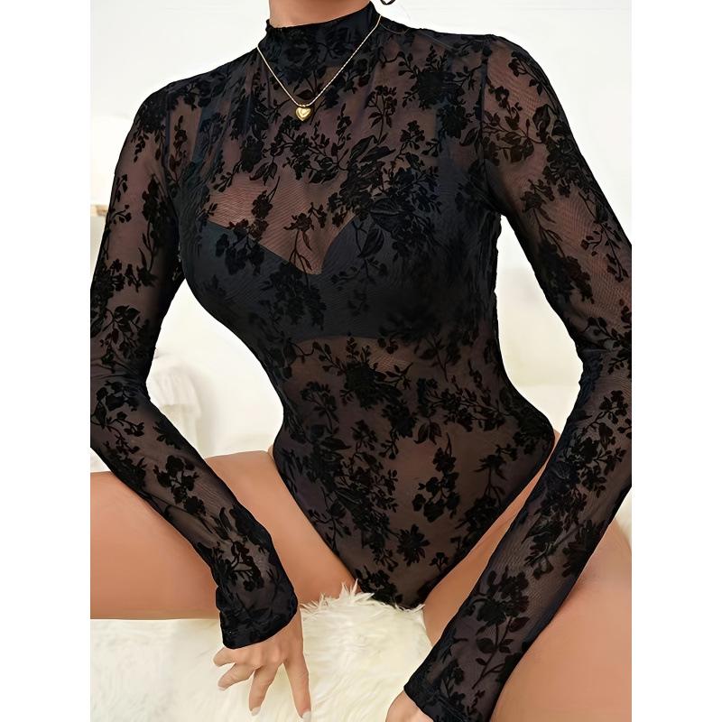 2025 Women's Y2K Floral Gauze Long Sleeve Jumpsuit