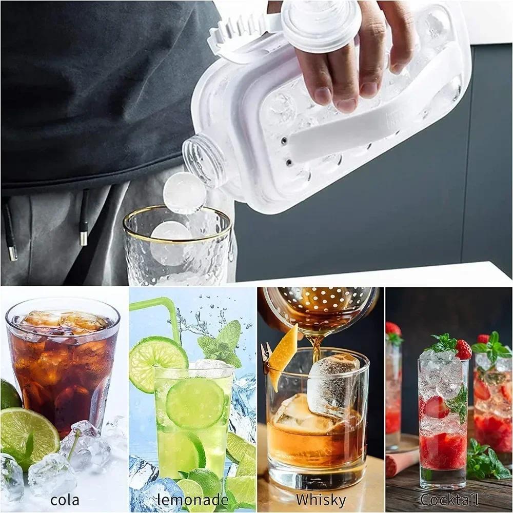 Portable 2in1 Folding Ice Maker Water Bottle with Creative Ice Cube Mold Ice Hockey Lattice Kitchen Bar Gadgets Ice Making Tool