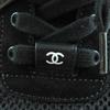 Ausgezeichnete CHANEL Sneaker Schwarz Weiß Leder Damen 37 G38299 Gebraucht