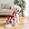 Floral Printed Summer Dog Clothes Pretty Cute Puppy Clothes Dog Sleeveless Dress  Valentine‘s Day