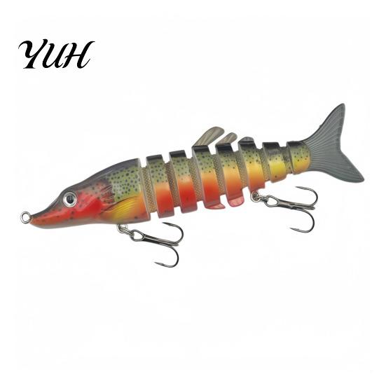 Professional Fishing Supplies 13CM/17G Multi-Jointed Lure, Realistic 8-Section Swimbait with Hooks, Lifelike Baits Bionic Hard Artificial Bait