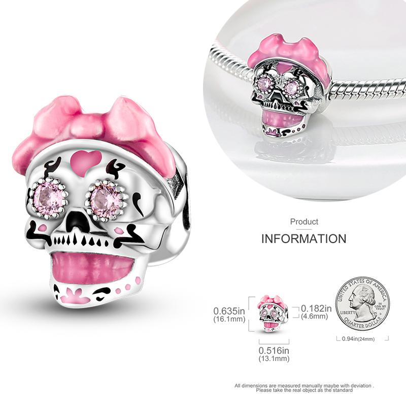 Copper Charms Luminous Pumpkin Skull Beads For Dangle Diy Gift Halloween Series Charms