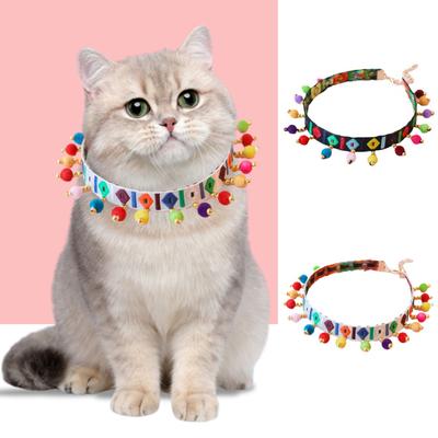 Pet Collar Tassel Ball Decoration Dog Neck Strap Colorful Comfortable Adjustable Cat Collar Pet Supply