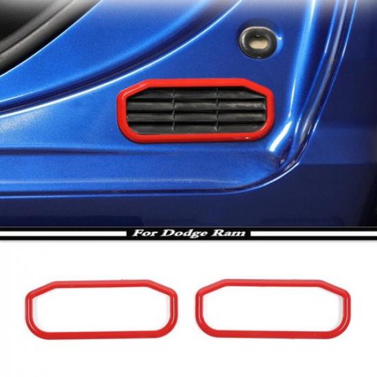 For 2010-2024 Dodge RAM 1500 ABS Red Rear Door Air Exhaust Vent Cover Trim Frame