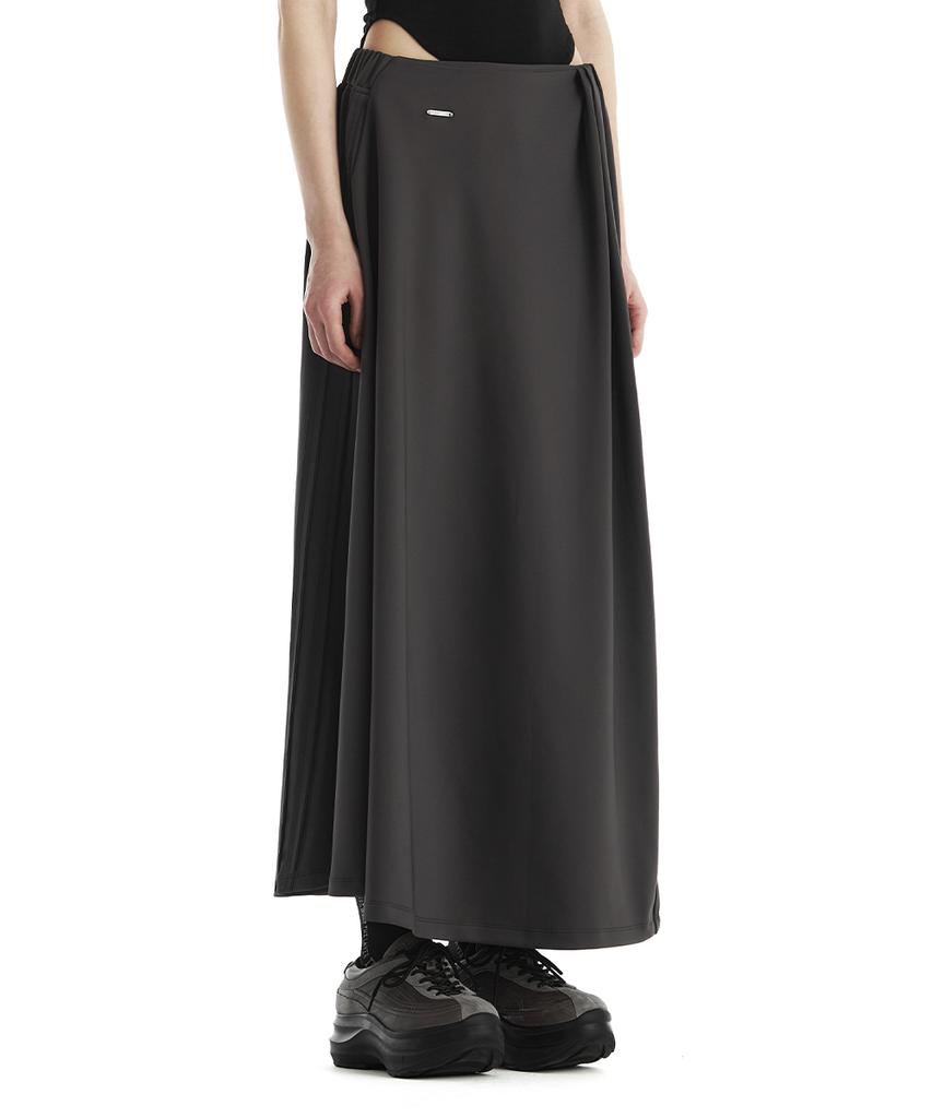 Teulimingbeodeu Double-Stripe Track Set-Up Skirt [ Charcoal ]
