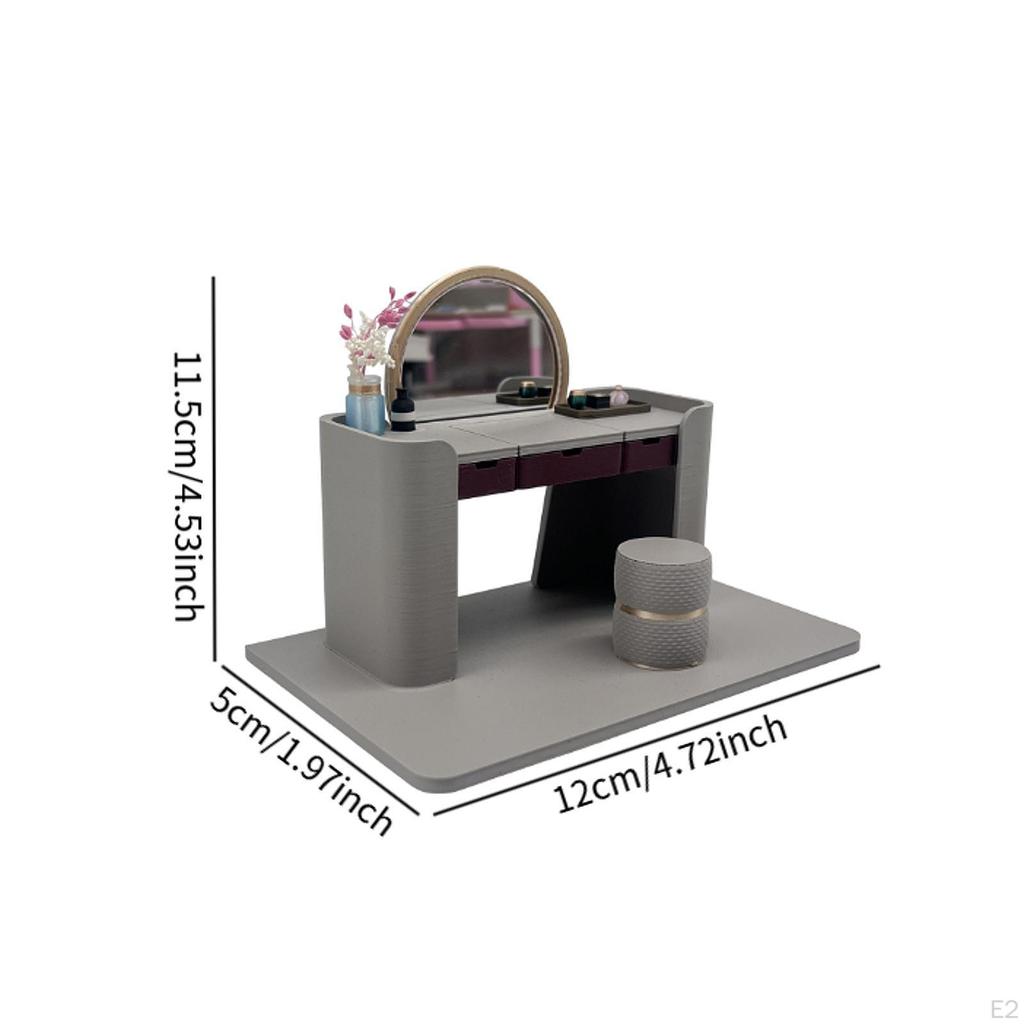 Puppenhaus Miniatur Schminktisch Modell, Mini Make-up Ankleide mit Spiegel, Winzig, Minihaus