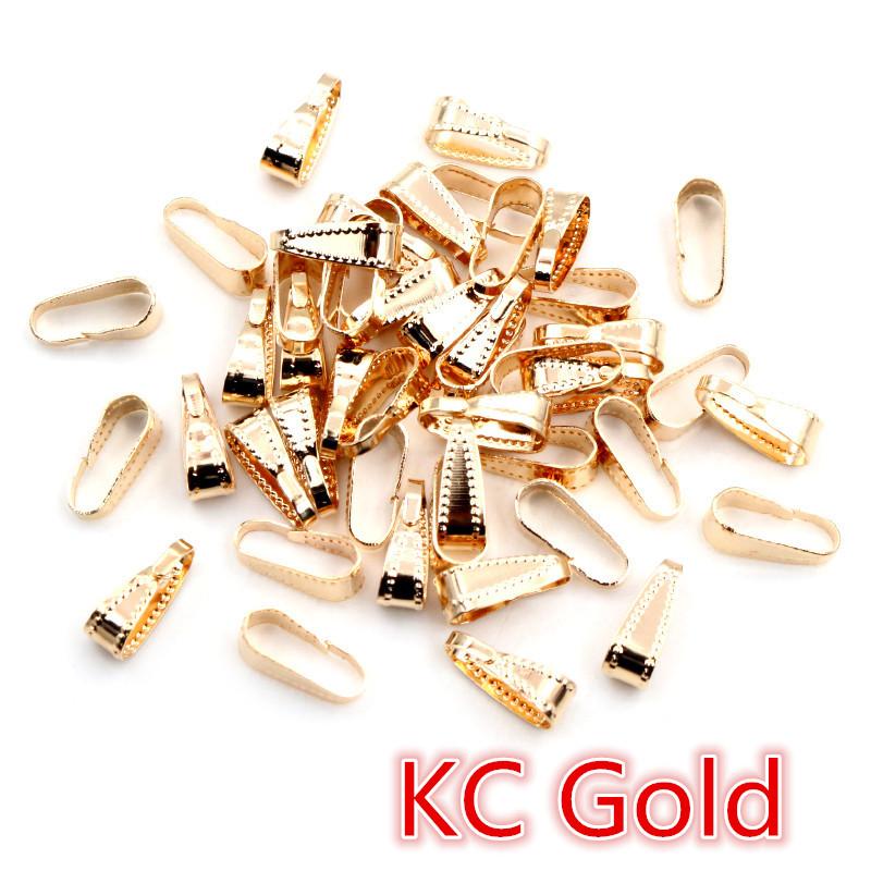 100pcs 11*4mm Bronze Gold Silver Plated Pendant Necklace Buckle Clasp Connectors For DIY Jewelry Making Findings Accessories 