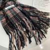 Korean Style Scarf Winter Warm Atmosphere  New Year and Christmas Warm Shawl  Student Retro Plaid Scarf