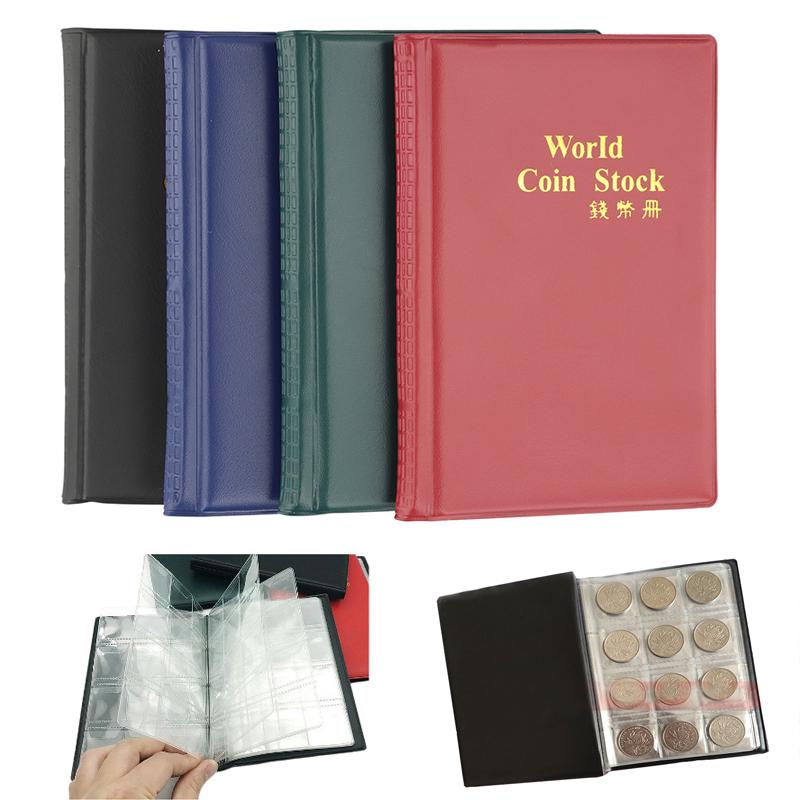 1PC PU Leather Coin Holder Coin Storage Bag Collector 120 Grid Mini Commemorative Coin Purse Medallions Badges Pockets