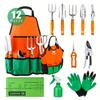 Set de Unelte de Grădinărit 12 Bucăți Kit de Unelte de Mână din Aluminiu, Șorț de Grădinărit din Pânză cu Buzunar de Depozitare, Unealtă de Exterior, Set de Lucru Rezistent pentru Grădinărit cu Mâner Ergonomic