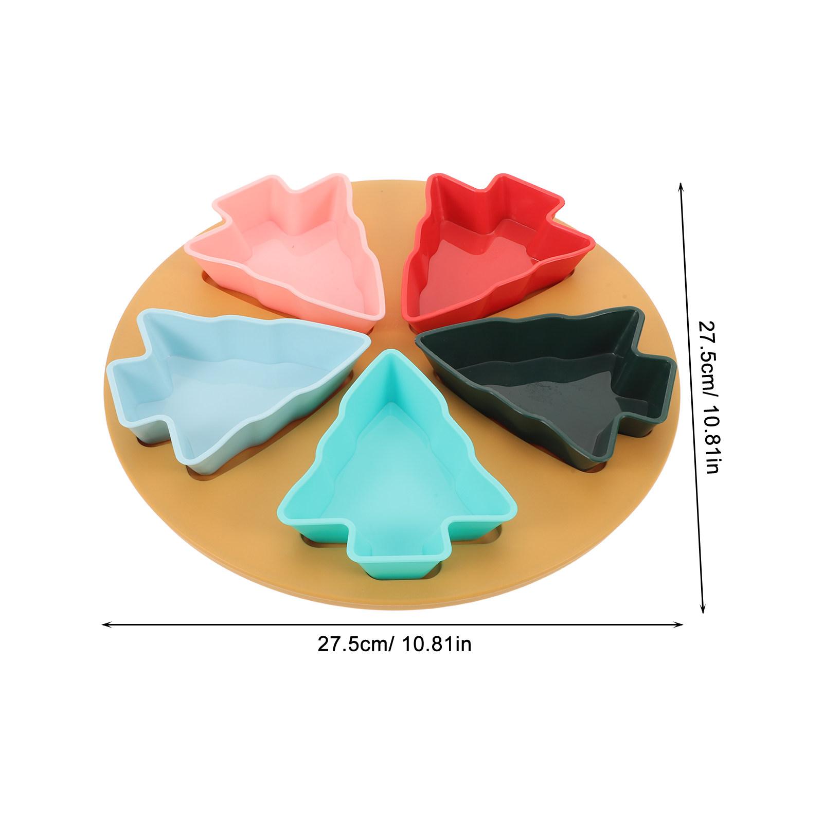 

1Set Christmas Tree Plate with Dividers 8-Cavity Snack Platter for Assorted Treats Candy Fruit Holder Party Favor Tray Festive