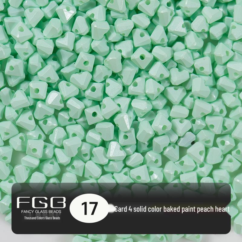 

FGB 4mm Peach Heart Glass Rice Beads - Solid Color, Multifaceted DIY Beading Accessories 30g (Approx. 500 beads)