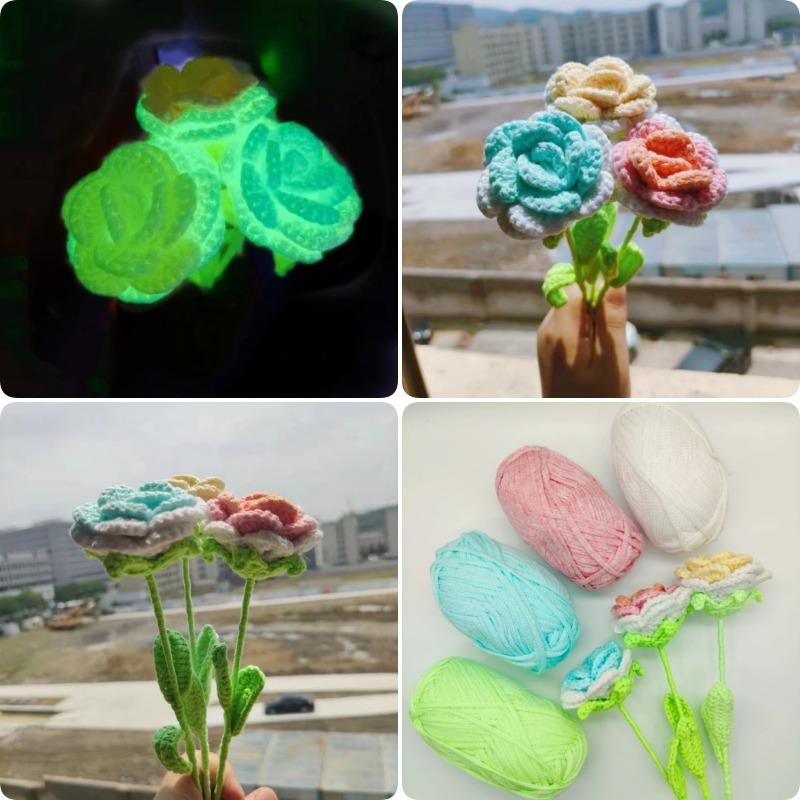 800m Funktionelles Garn Leuchtet im Dunkeln Polyester Leuchtendes Dickes Garn 2mm zum Handstricken Teppich Pullover Mütze Wollgarn