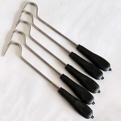 1 Pcs Stainless Steel Quarantine Barbecue Beef Hook Mundial Meat Inspection Hook Long Handle Roast Duck Bacon Shop BBQ Hook