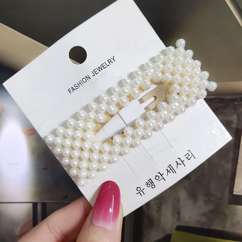 Pearl Hair Clip For Women Korean 3/4pcs Geometric Hairpins Set Hair Berrettes Girl Hairgrip Side Clip Hair Accessories
