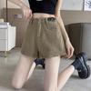 Women's 2026 High-Waisted Khaki Denim Shorts - Summer Fashion, Loose Wide-Leg Slimming Hot Pants