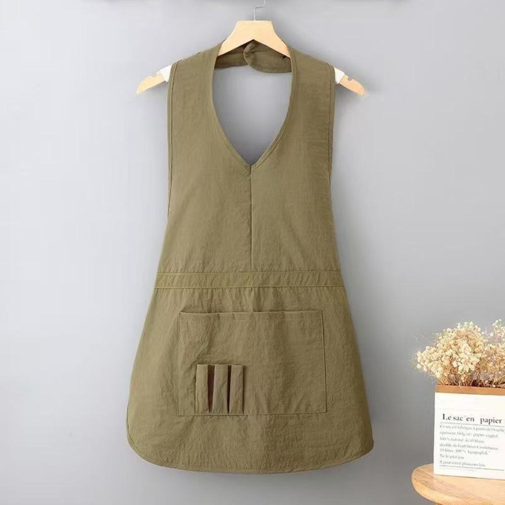 Durable One-piece Halter Aprons TPER Stain-resistant Hairstylist Apron Breathable Waterproof Working Clothes for Beauty Salon