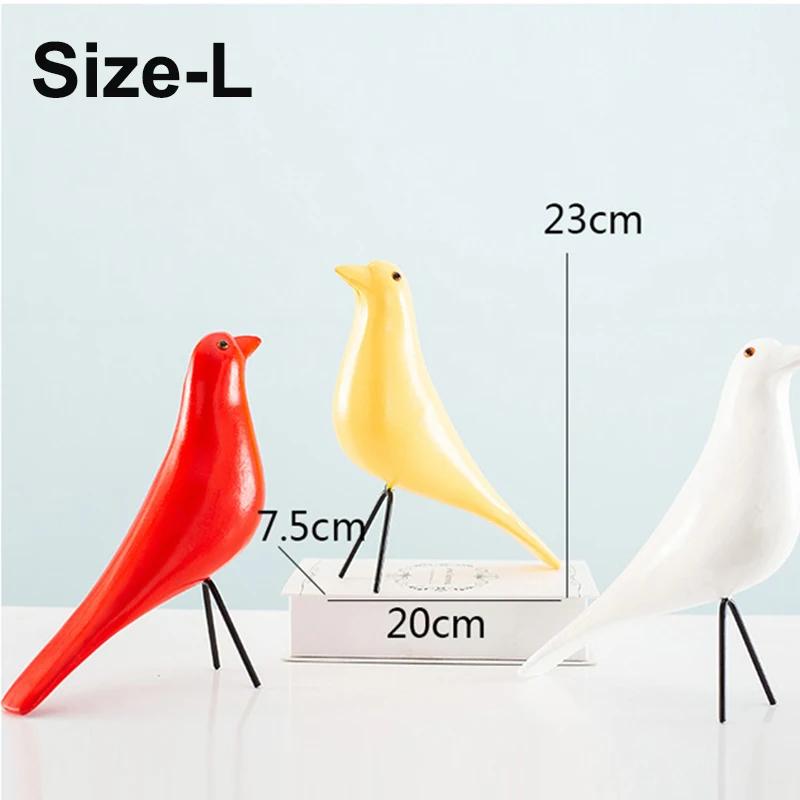 Fugledekorasjoner av tre Moderne kunstig fugl duefigur statue Ceative feriegave Stue Hage dekorasjon