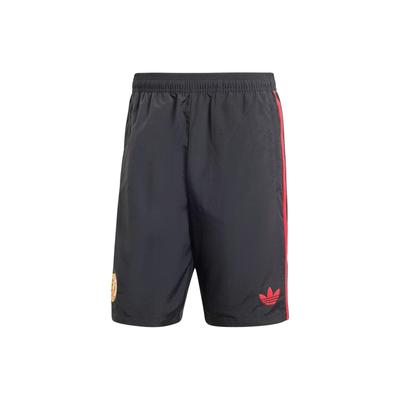 X Stone Roses Manchester United Pantalon de Football Culture Bloc de Couleurs Trois Bandes Homme Bas Noir IP9189